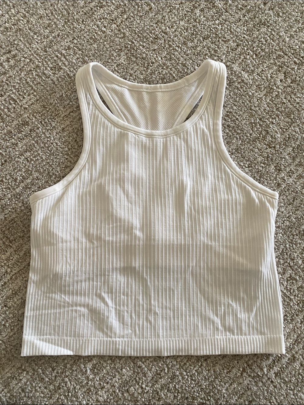 LuluLemon Ribbed White Women's Tank Top - Classic Scoop Neck
